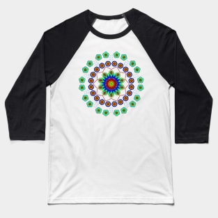 Ornate Floral Mandala Baseball T-Shirt